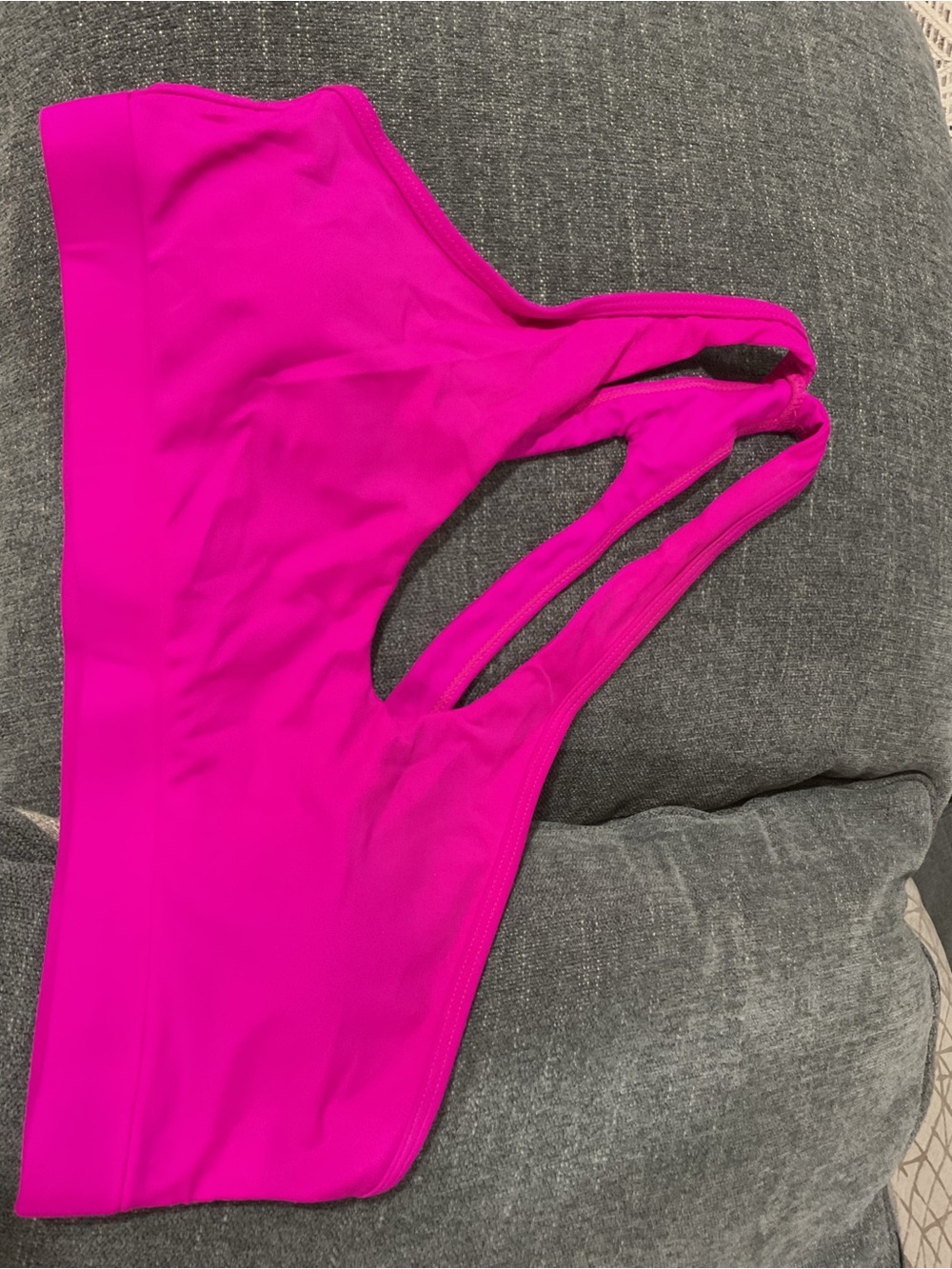 Fuchsia Double-Strap One-Shoulder Swim Top